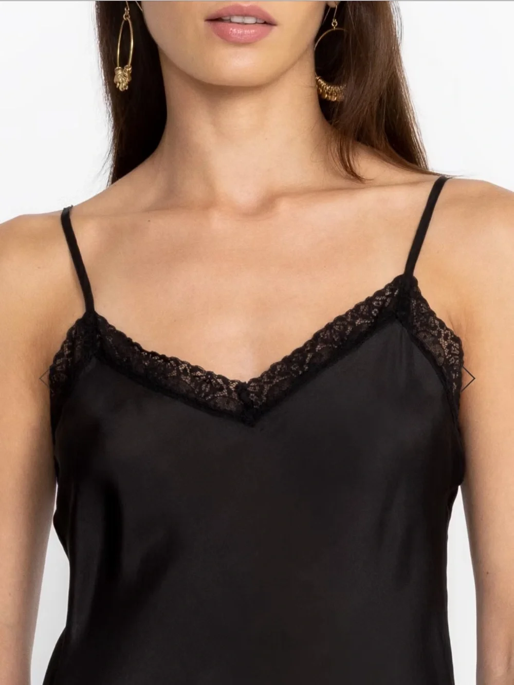 Johnny Was SILK Black Lace-Trim Slip dress NWT Size XL - Picture 6 of 11
